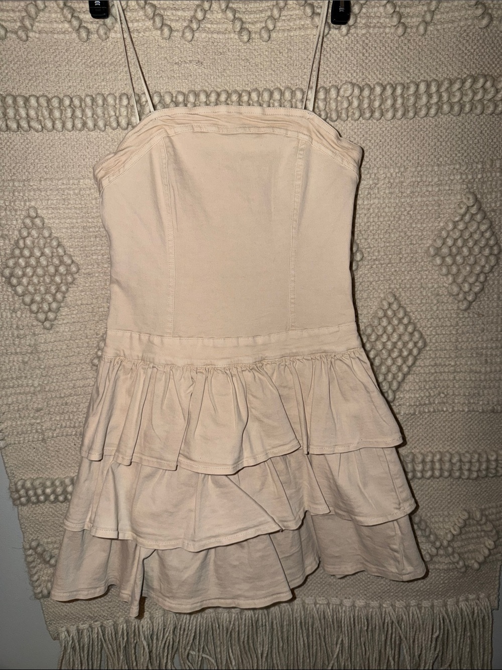 Strapless Tiered Ruffle Mini Dress